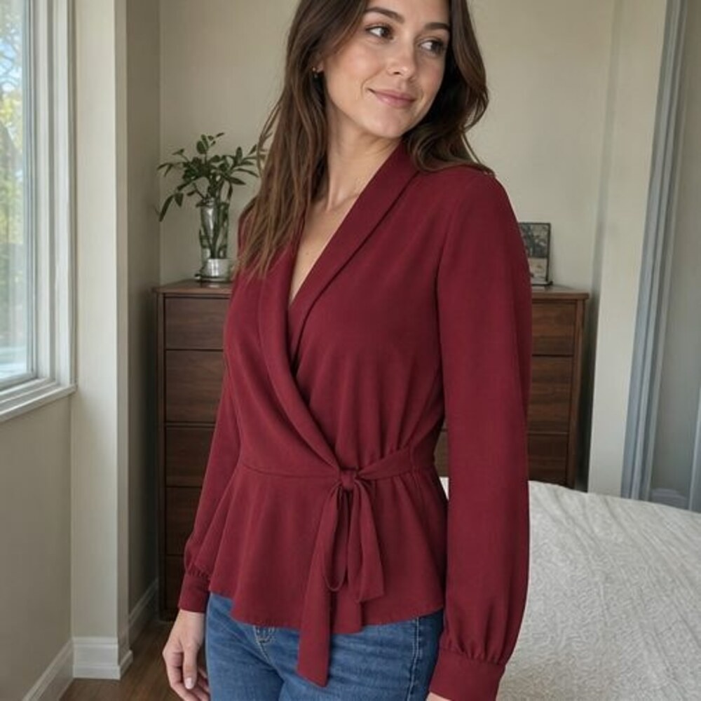 Blue Button Blouse - Picture 3 of 6